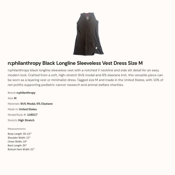 NWT New N:Philanthropy Black Nix Ribbed Knit Mini Dress Women's Size Medium - Picture 6 of 8